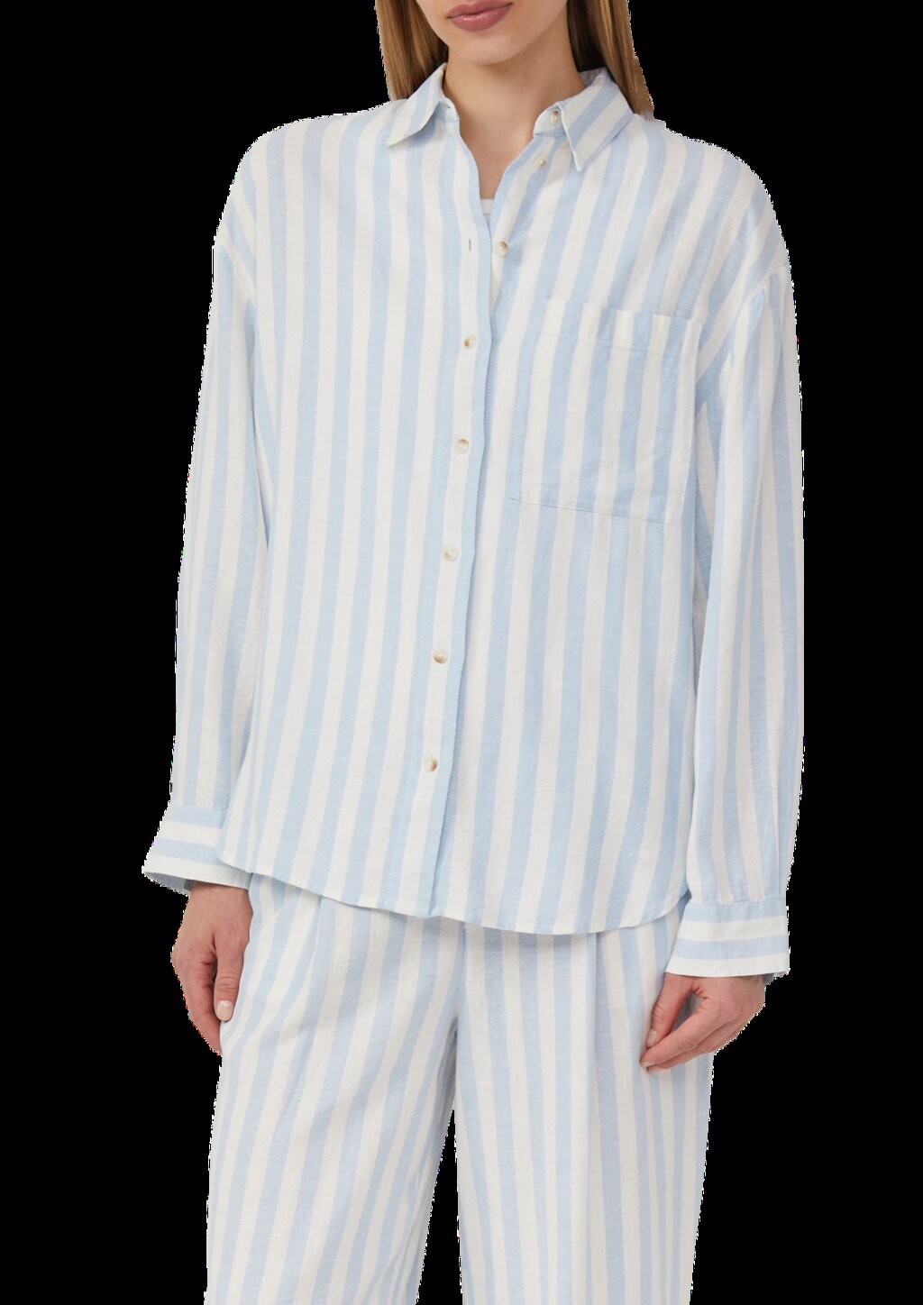 Hemdbluse aus Leinenmix im Relaxed Fit