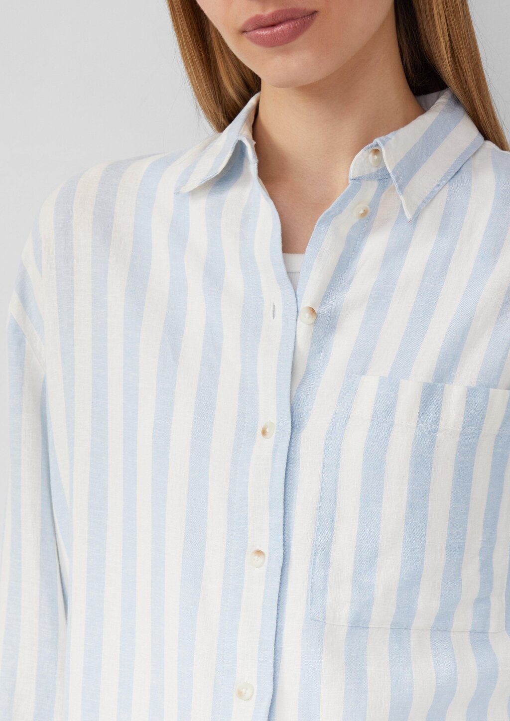 Hemdbluse aus Leinenmix im Relaxed Fit