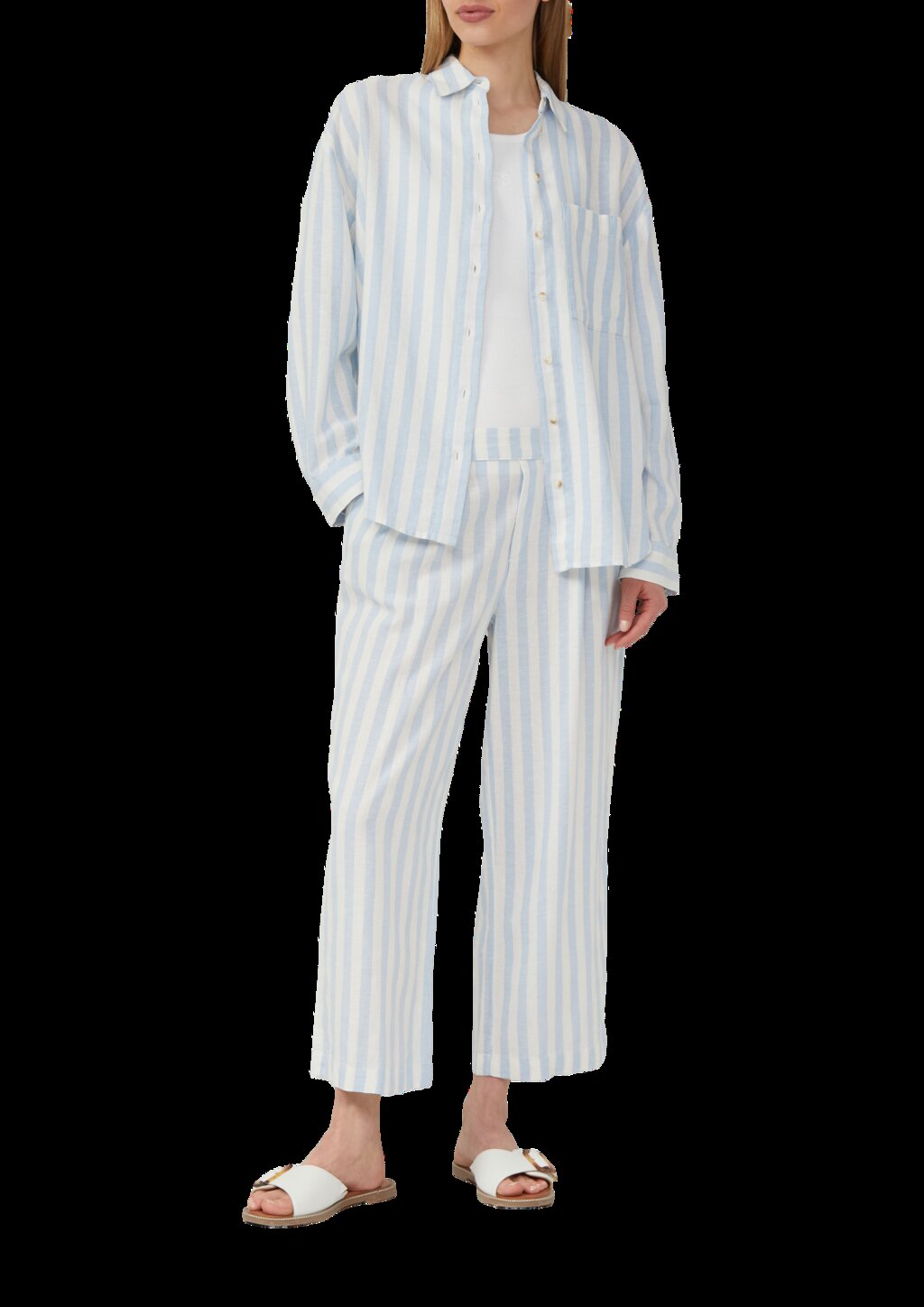 Hemdbluse aus Leinenmix im Relaxed Fit