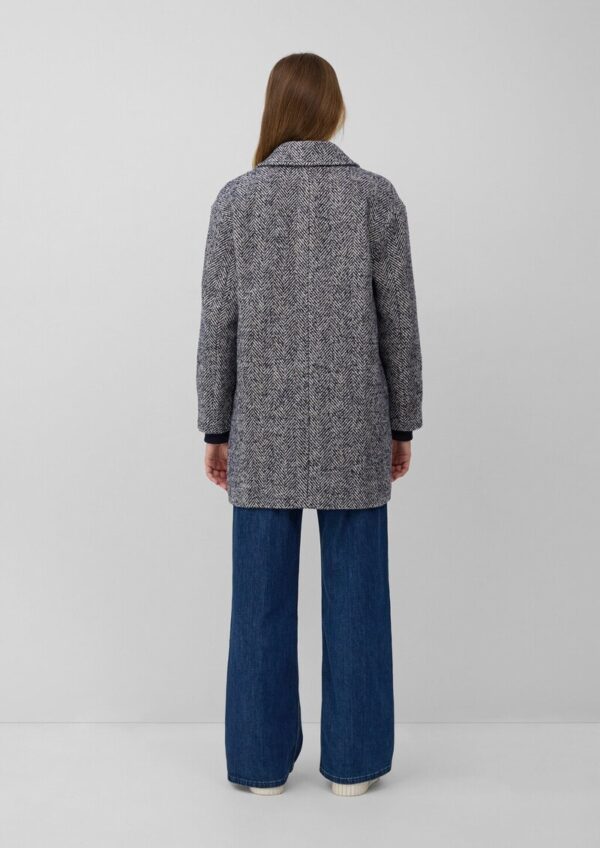 Wollmixmantel mit Reverskragen und Rippbündchen