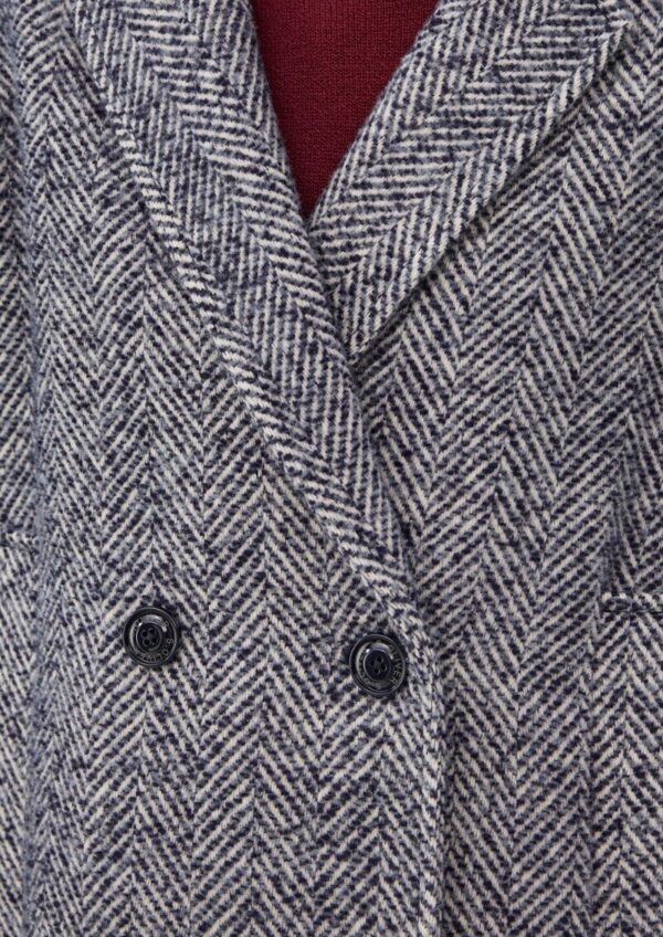 Wollmixmantel mit Reverskragen und Rippbündchen