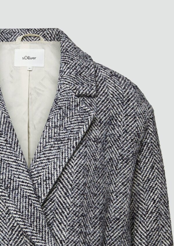 Wollmixmantel mit Reverskragen und Rippbündchen