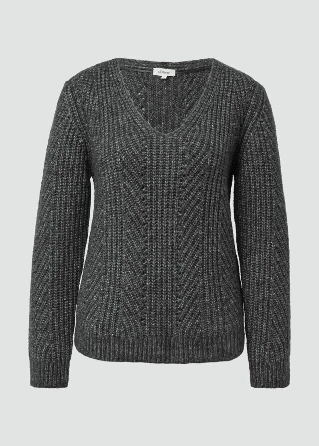 Strickpullover mit Glitzergarn und Pailletten-Details