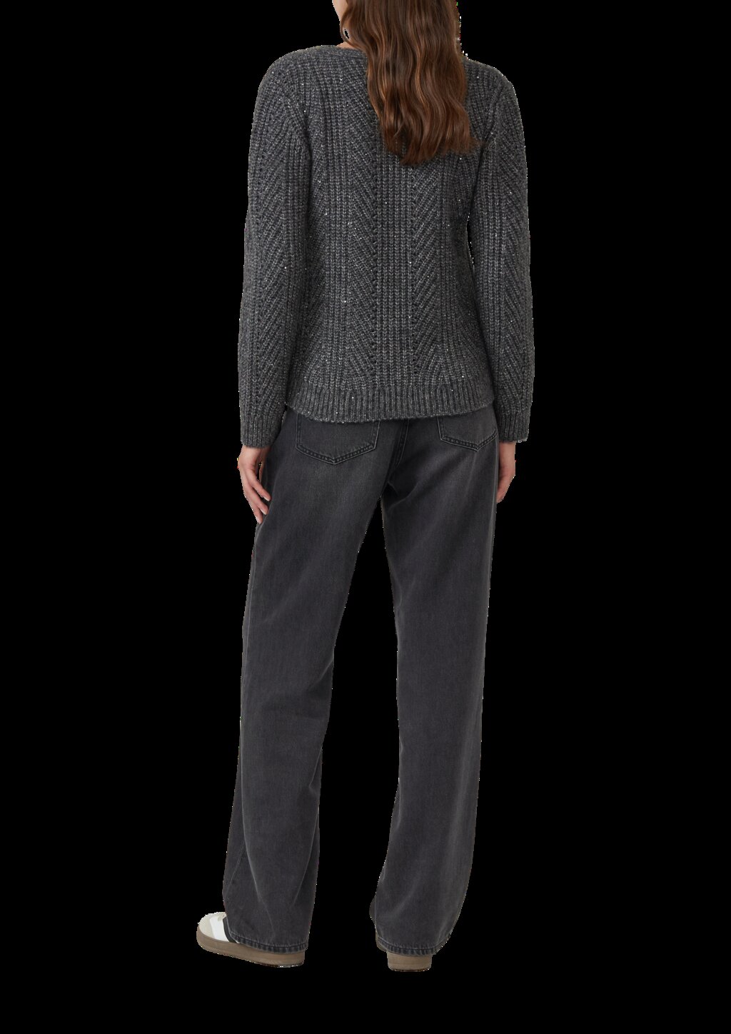 Strickpullover mit Glitzergarn und Pailletten-Details