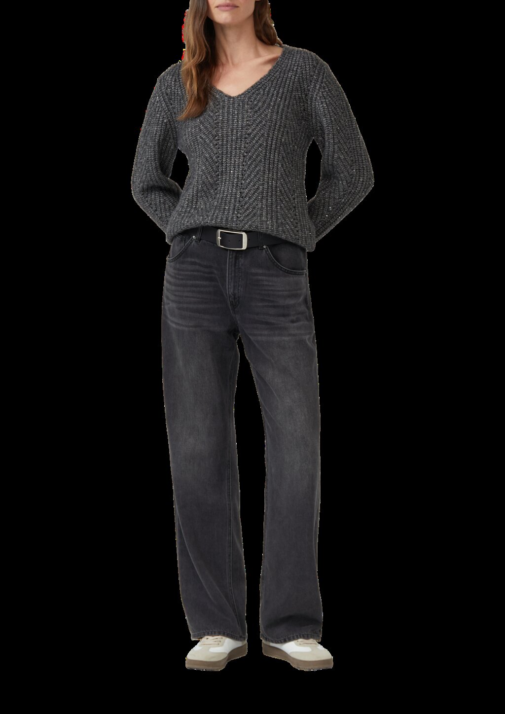 Strickpullover mit Glitzergarn und Pailletten-Details