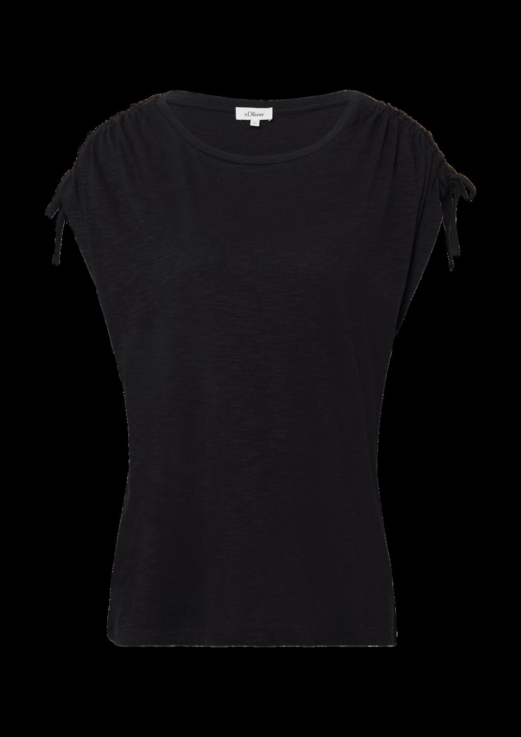 T-Shirt mit Flammgarnstruktur und Raffung