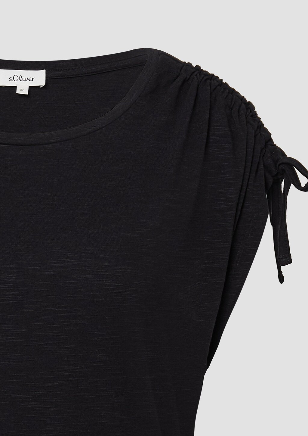 T-Shirt mit Flammgarnstruktur und Raffung