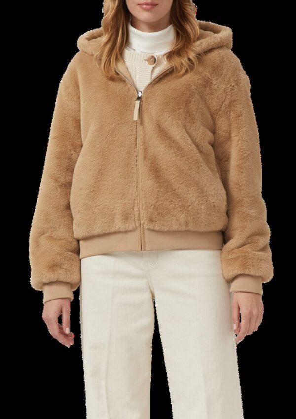 Wendbare Kunstfelljacke mit Kapuze