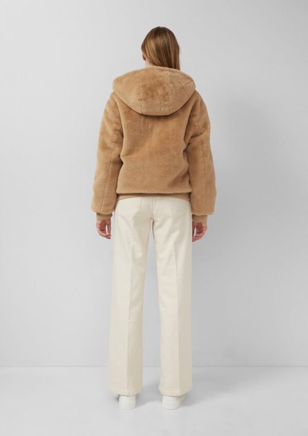 Wendbare Kunstfelljacke mit Kapuze