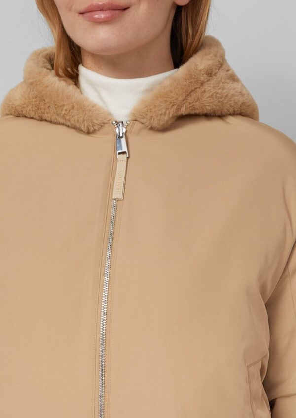 Wendbare Kunstfelljacke mit Kapuze