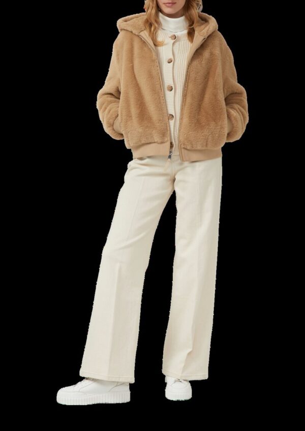 Wendbare Kunstfelljacke mit Kapuze