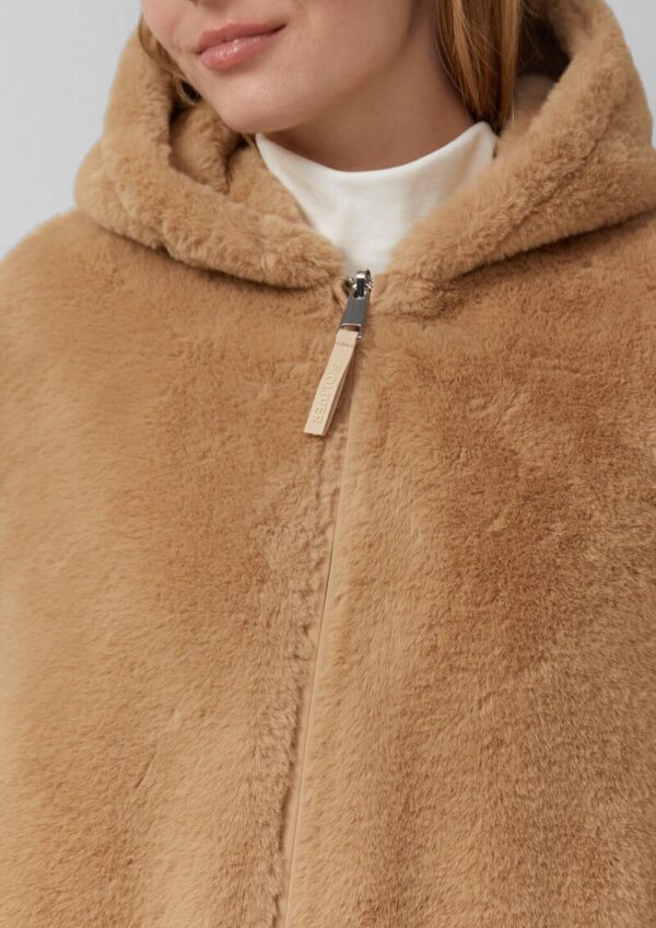 Wendbare Kunstfelljacke mit Kapuze