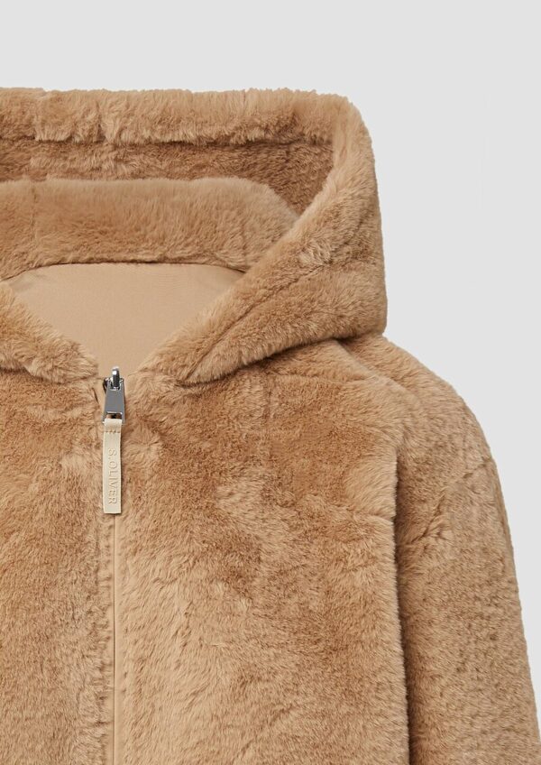 Wendbare Kunstfelljacke mit Kapuze