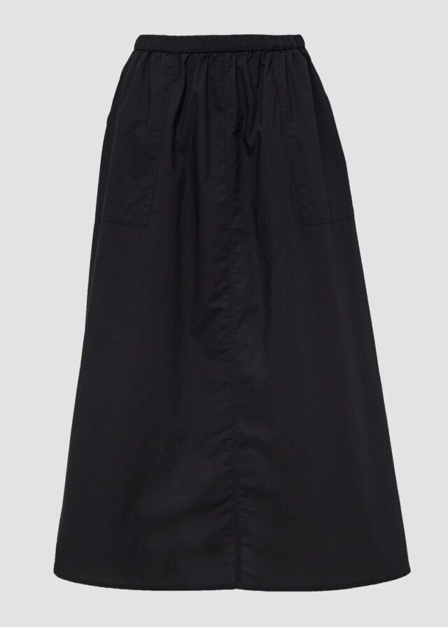 Ausgestellter Midirock aus Baumwolle mit aufgesetzten Taschen