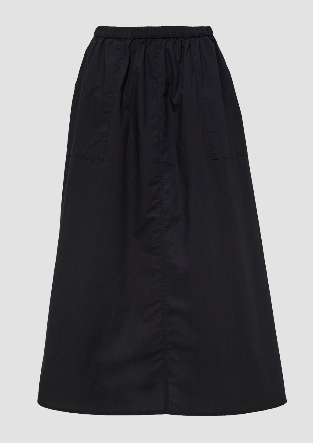 Ausgestellter Midirock aus Baumwolle mit aufgesetzten Taschen