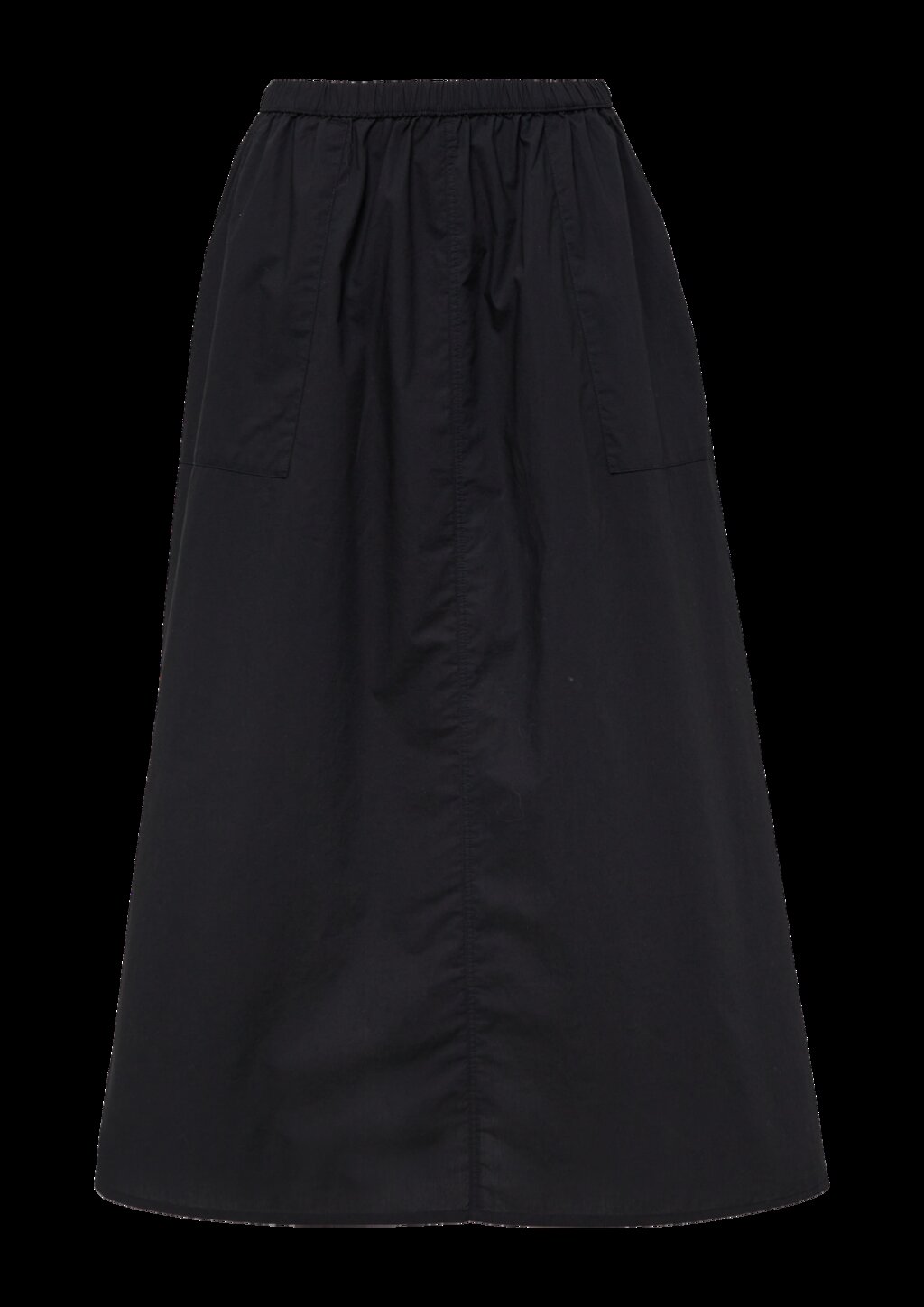 Ausgestellter Midirock aus Baumwolle mit aufgesetzten Taschen