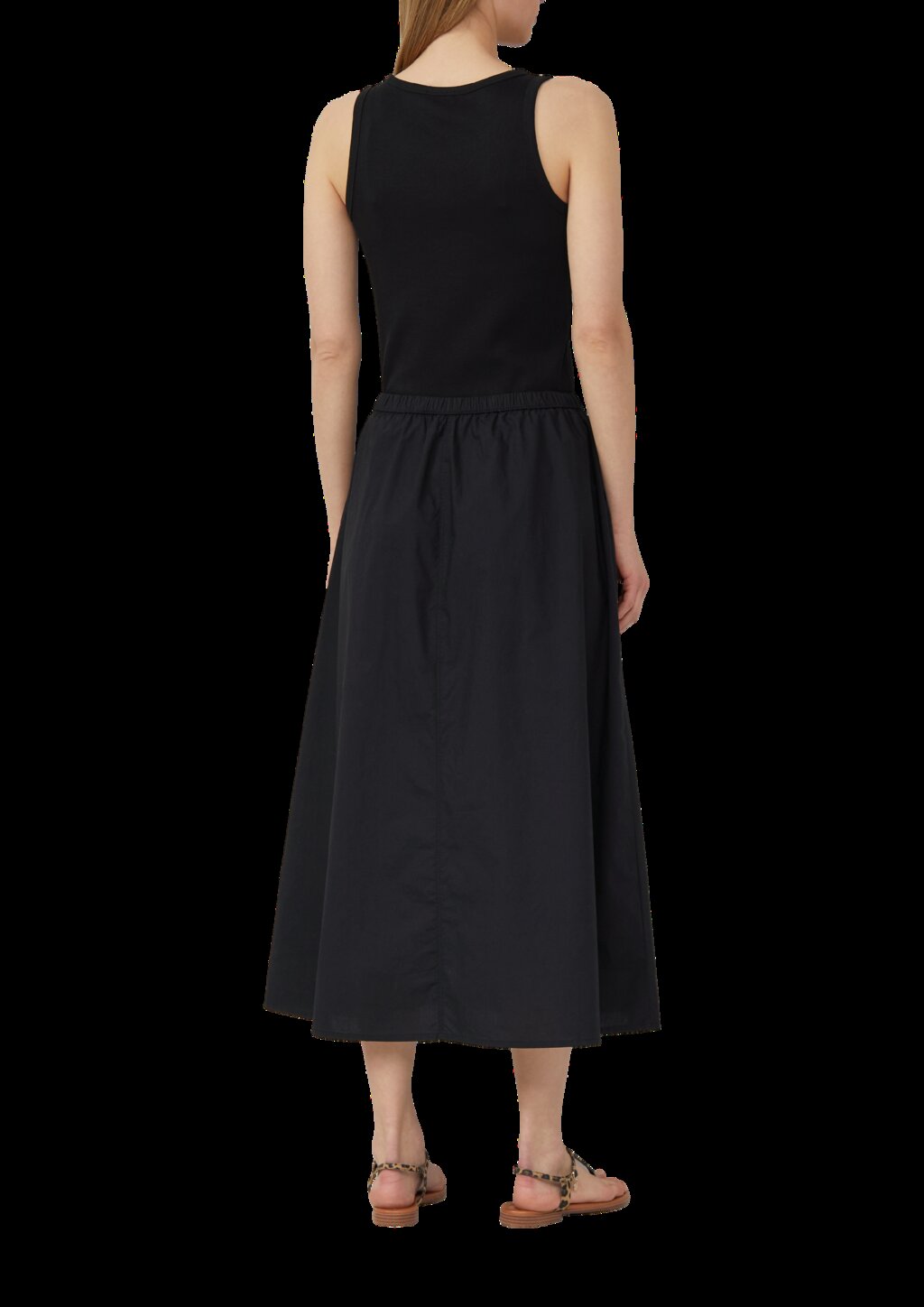 Ausgestellter Midirock aus Baumwolle mit aufgesetzten Taschen