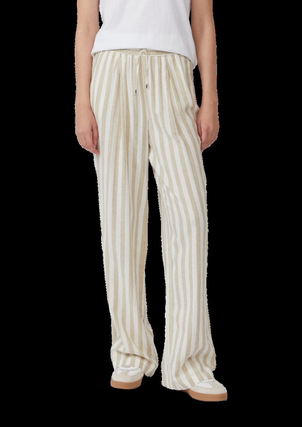 Leichte Leinenmix-Hose mit Elastikbund