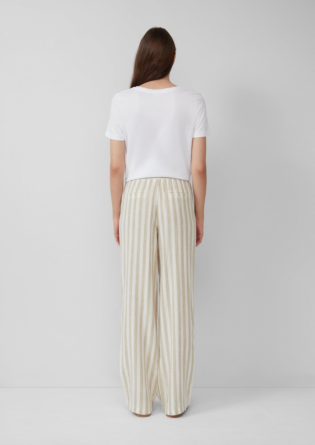 Leichte Leinenmix-Hose mit Elastikbund