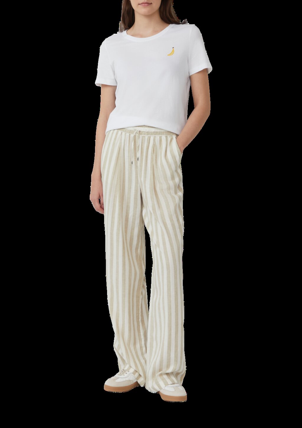 Leichte Leinenmix-Hose mit Elastikbund