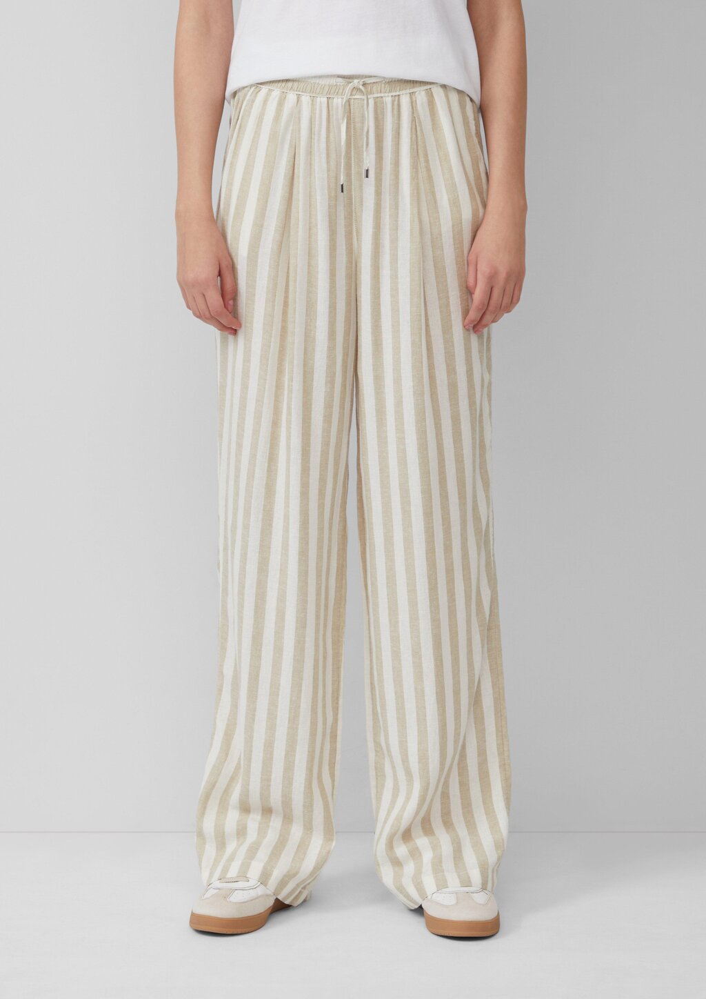 Leichte Leinenmix-Hose mit Elastikbund