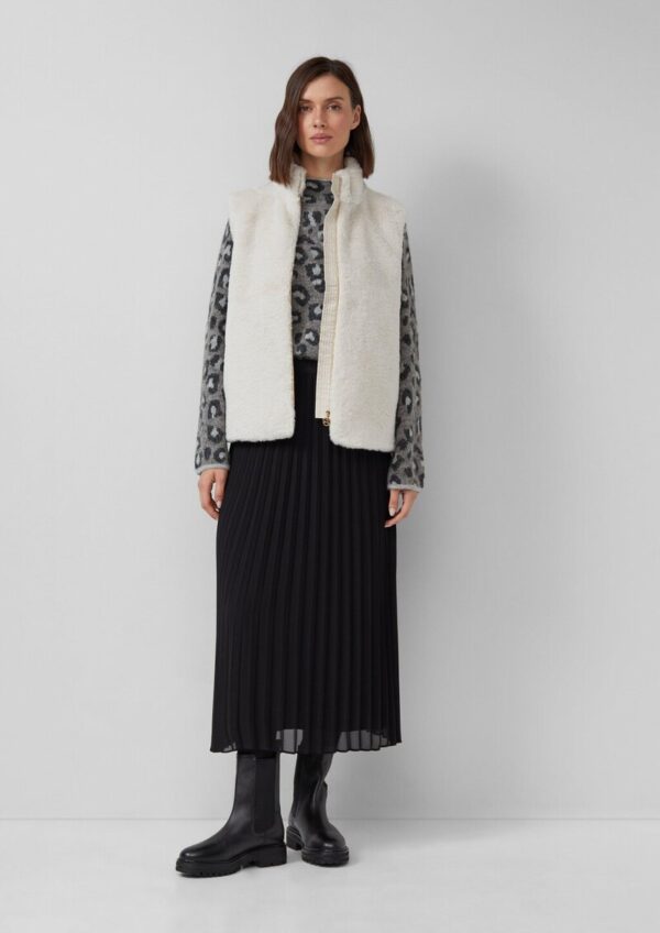 Weste aus Teddyplüsch mit Stehkragen