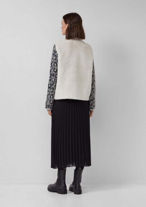 Weste aus Teddyplüsch mit Stehkragen