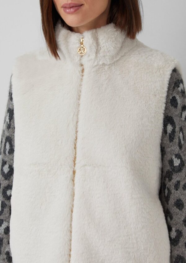 Weste aus Teddyplüsch mit Stehkragen