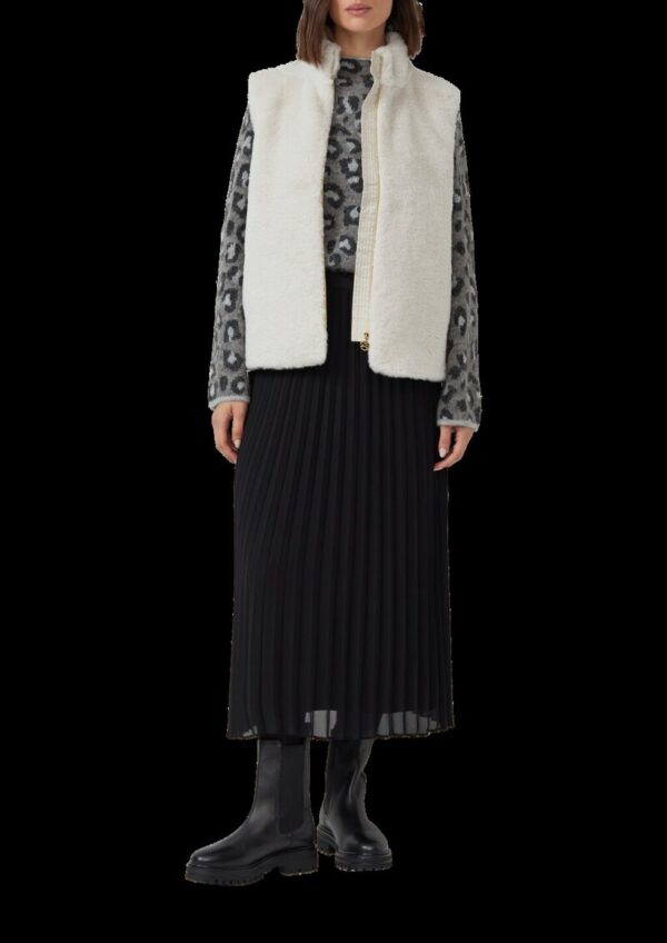 Weste aus Teddyplüsch mit Stehkragen