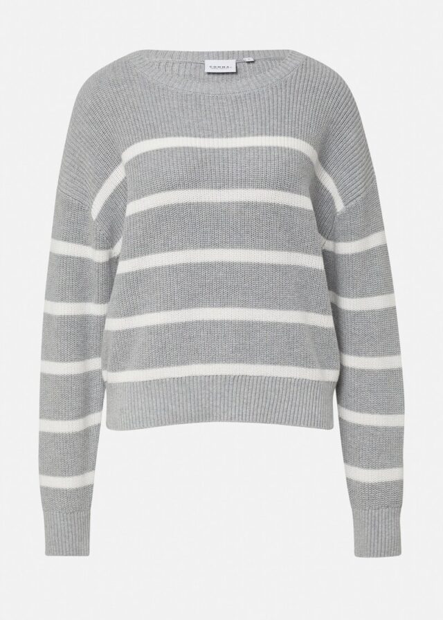 Gestreifter Strickpullover im Relaxed Fit