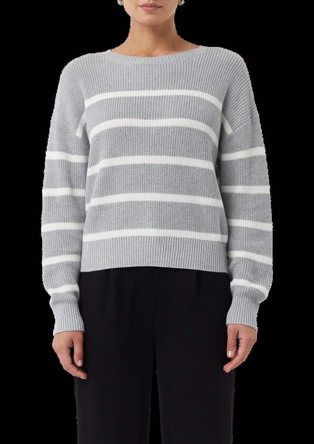 Gestreifter Strickpullover im Relaxed Fit