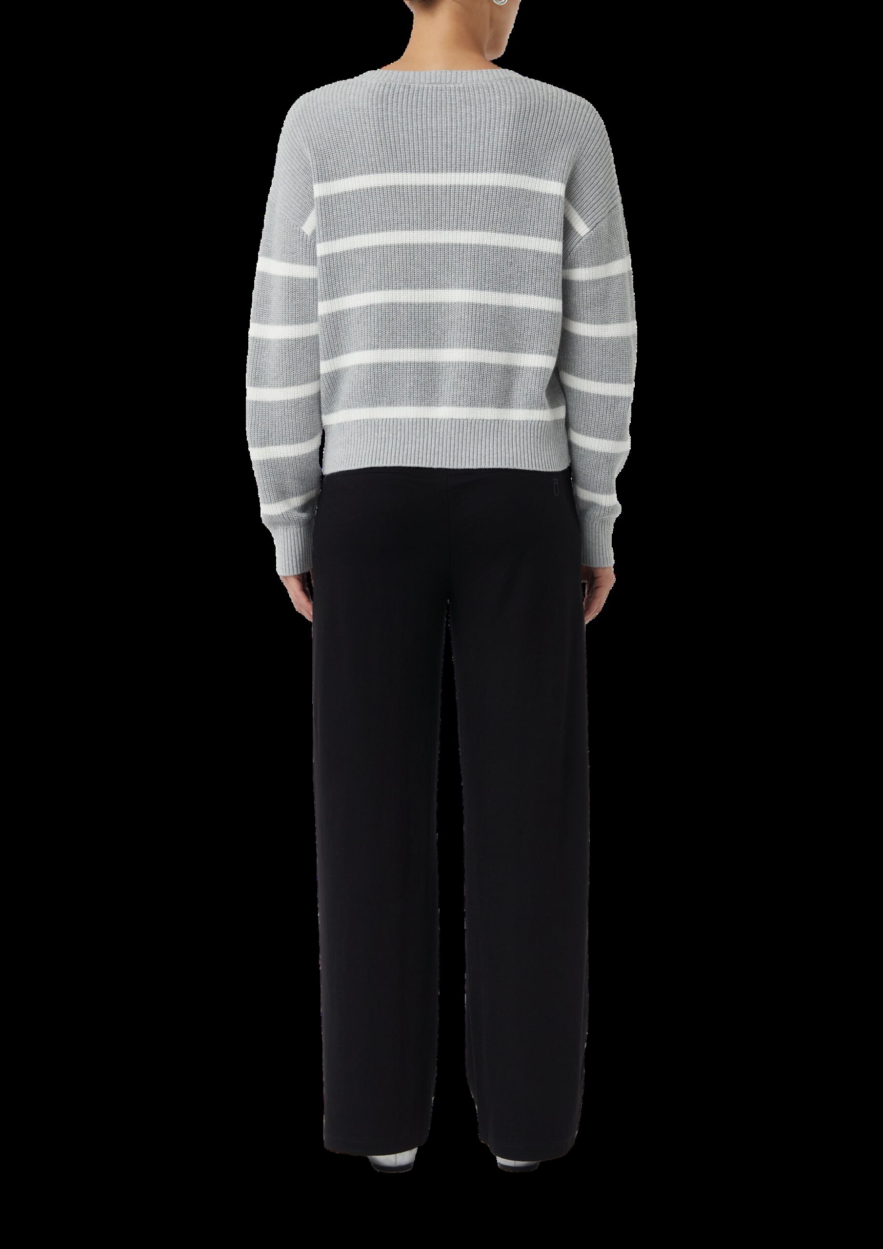 Gestreifter Strickpullover im Relaxed Fit