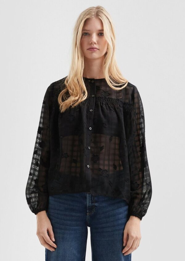 Leicht transparente Chiffonbluse