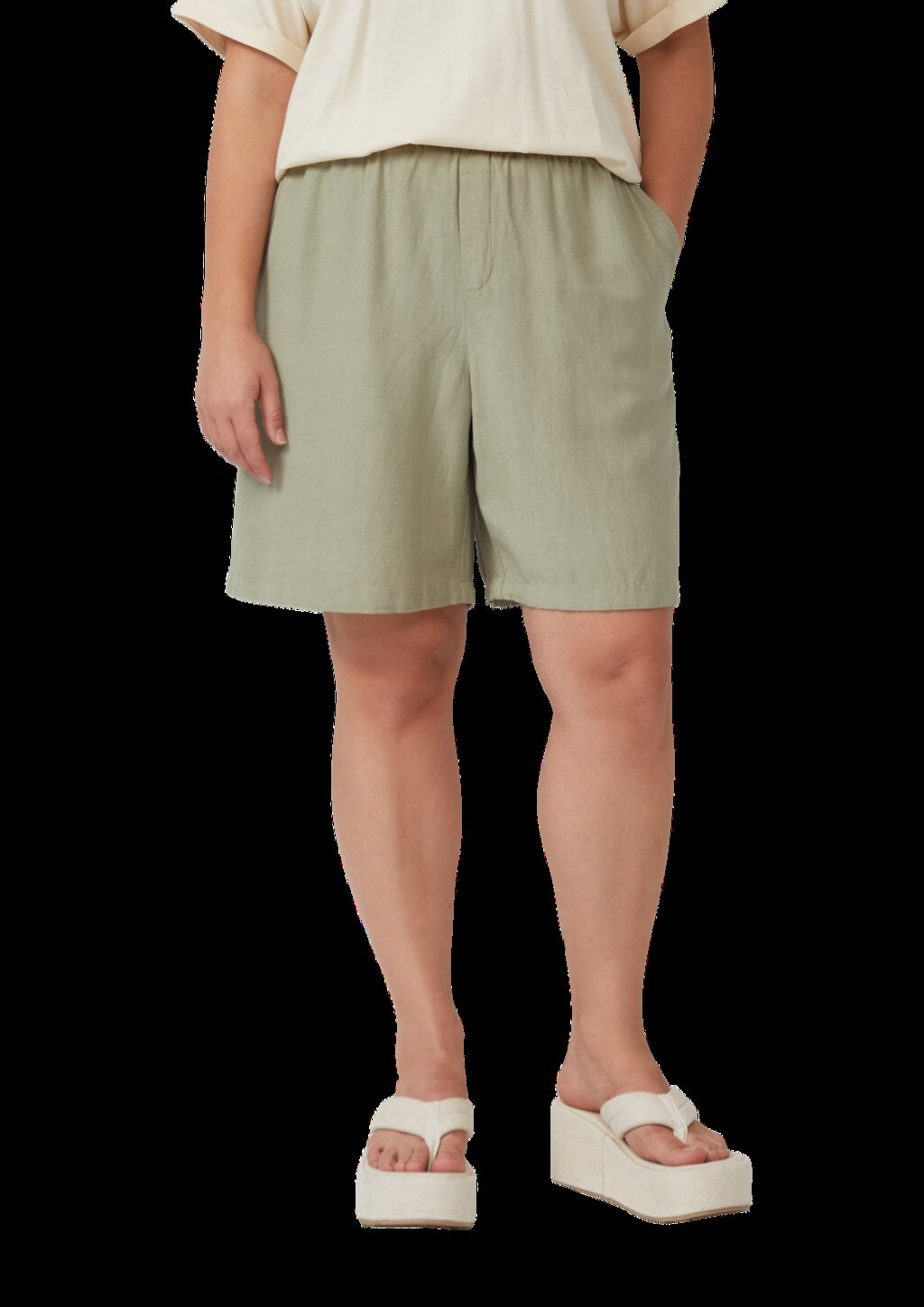 Shorts aus Leinen-Viskose-Mix