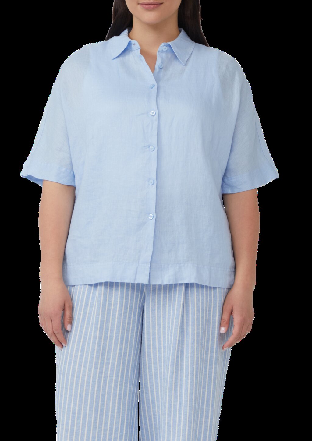 Verkürzte Bluse aus Leinen im Relaxed Fit