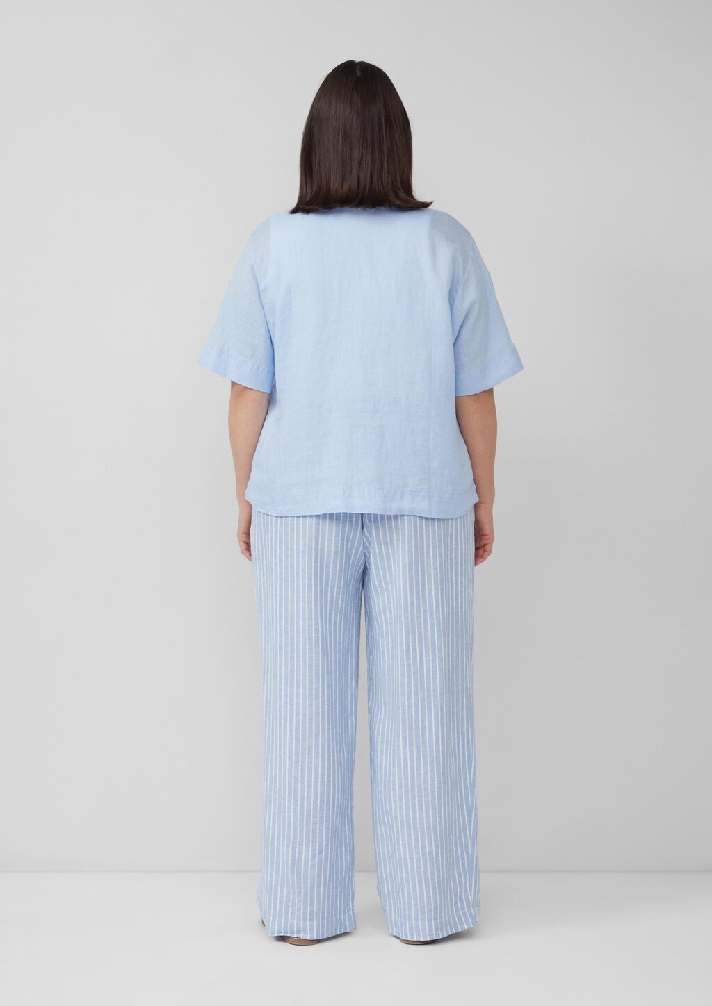 Verkürzte Bluse aus Leinen im Relaxed Fit