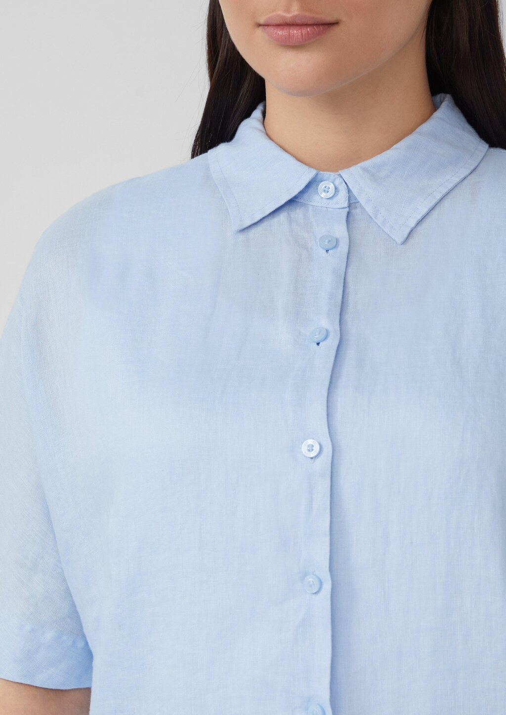 Verkürzte Bluse aus Leinen im Relaxed Fit