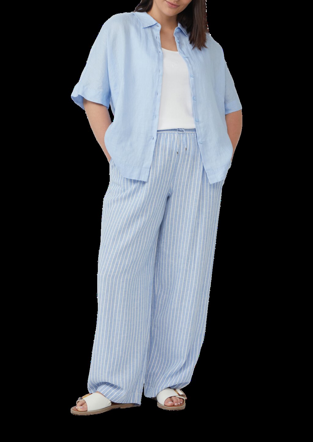 Verkürzte Bluse aus Leinen im Relaxed Fit