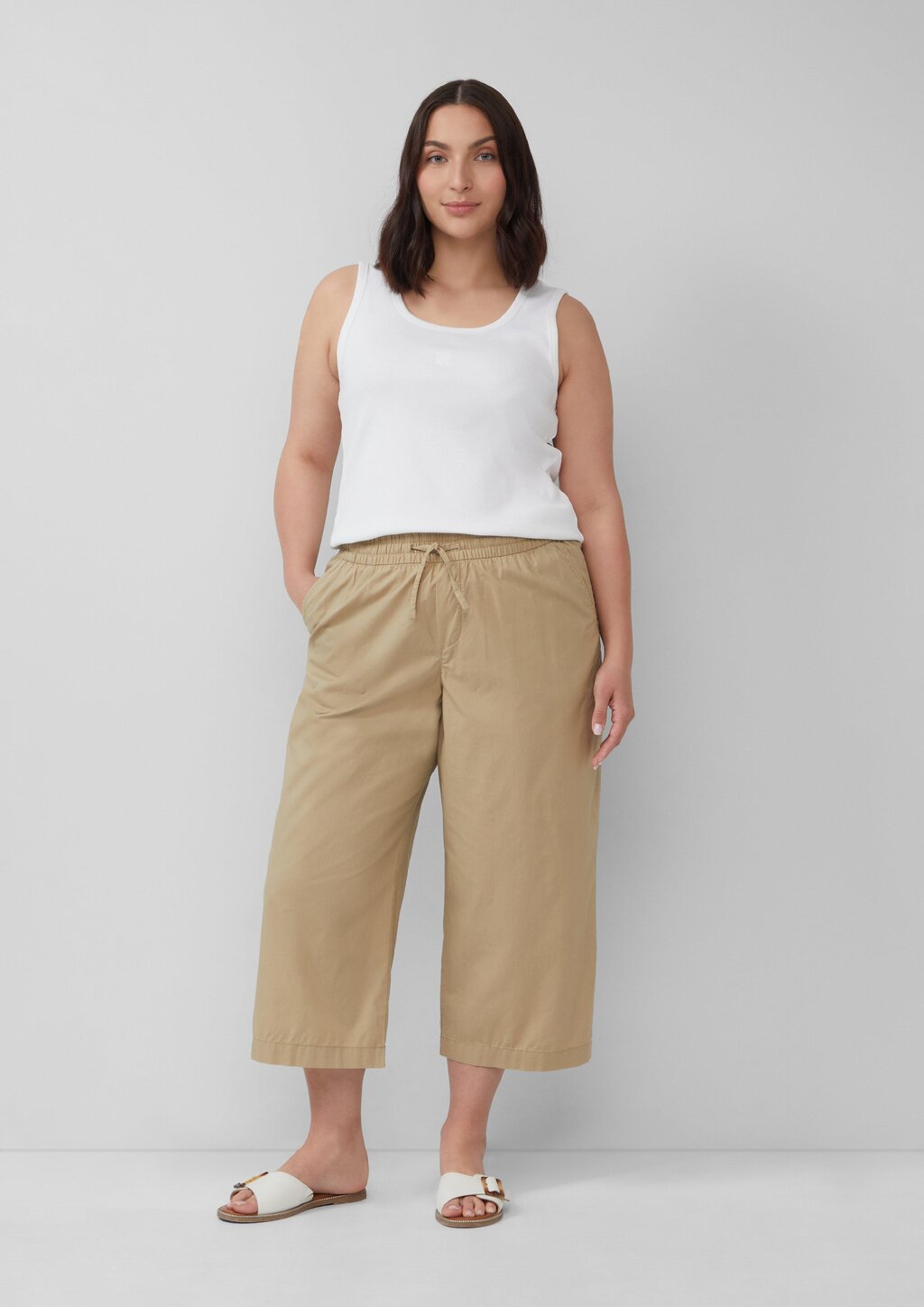 Leichte Culotte aus Baumwollmix im Relaxed Fit