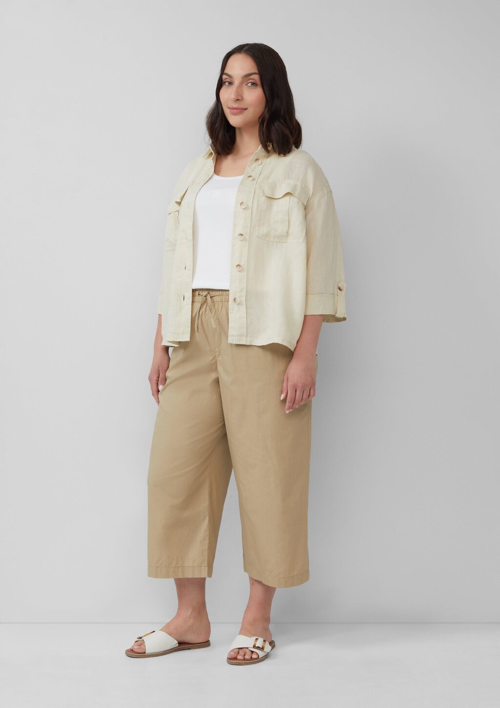 Leichte Culotte aus Baumwollmix im Relaxed Fit