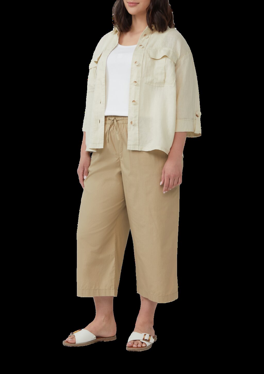 Leichte Culotte aus Baumwollmix im Relaxed Fit