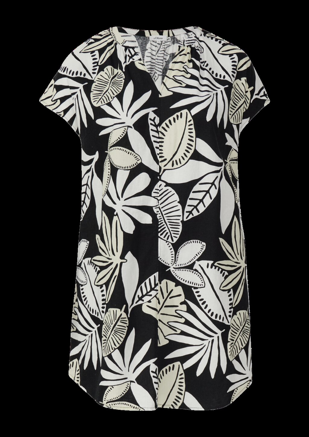 Blusenkleid aus Leinenmix mit Eingrifftaschen