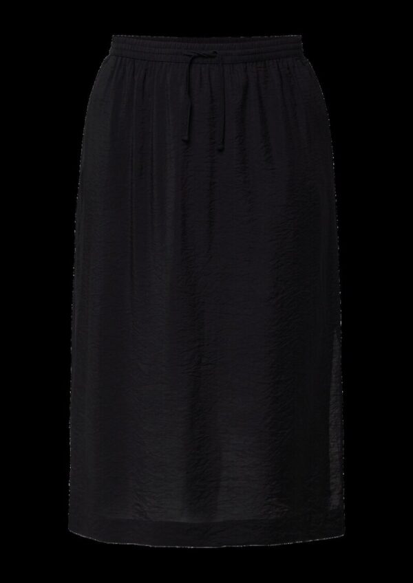 Midi-Rock aus strukturiertem Viskosemix mit seitlichem Schlitz