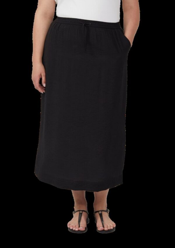 Midi-Rock aus strukturiertem Viskosemix mit seitlichem Schlitz