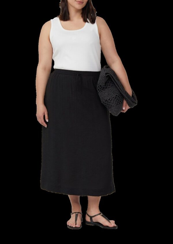 Midi-Rock aus strukturiertem Viskosemix mit seitlichem Schlitz
