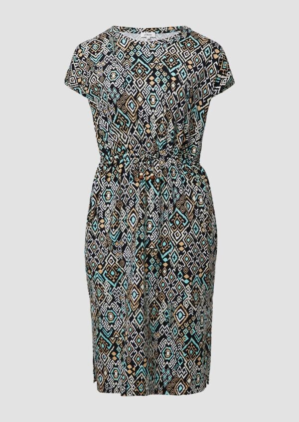 Midikleid aus Baumwollstretch mit Taillenzug