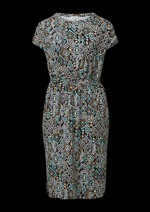 Midikleid aus Baumwollstretch mit Taillenzug