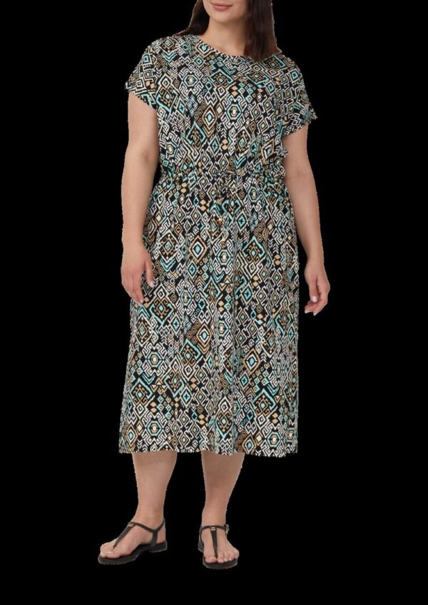 Midikleid aus Baumwollstretch mit Taillenzug