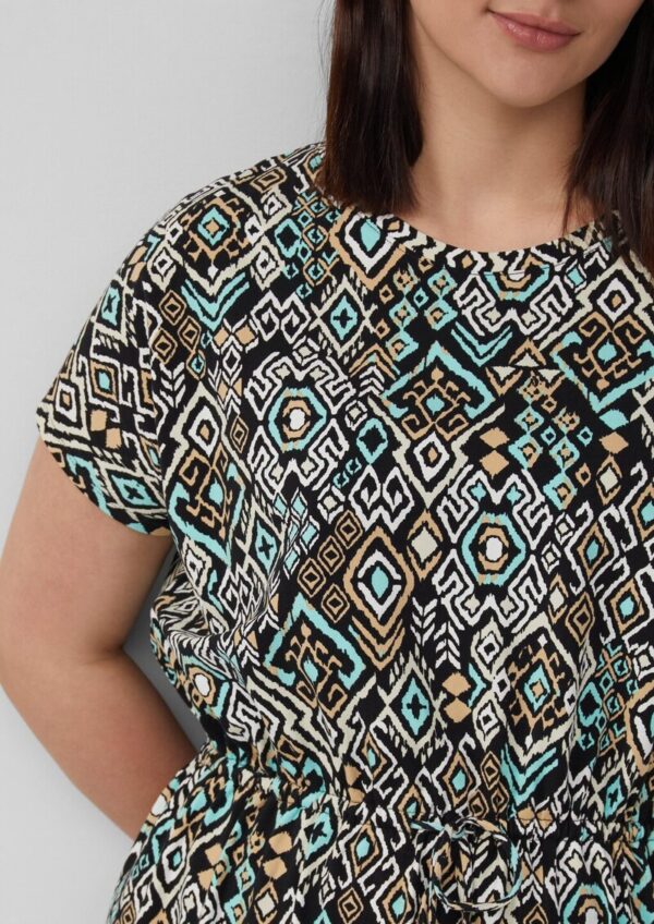 Midikleid aus Baumwollstretch mit Taillenzug