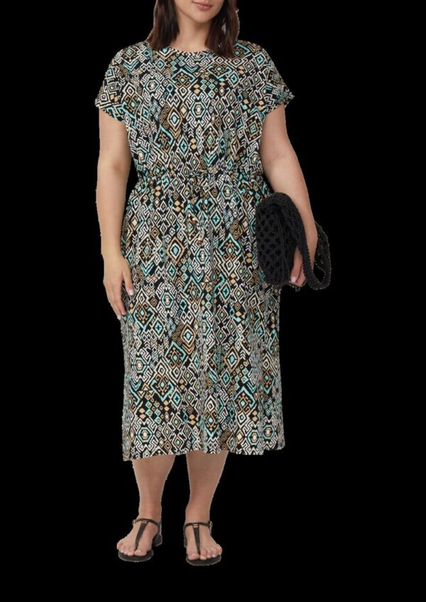 Midikleid aus Baumwollstretch mit Taillenzug